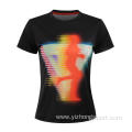 Moisture Wicking Dry Fit T Shirt Black Printed